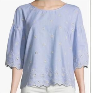 Sanctuary Striped Eyelet Top Size Small